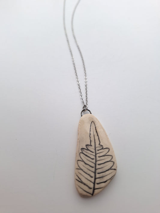 Braken Fern Ceramic Necklace