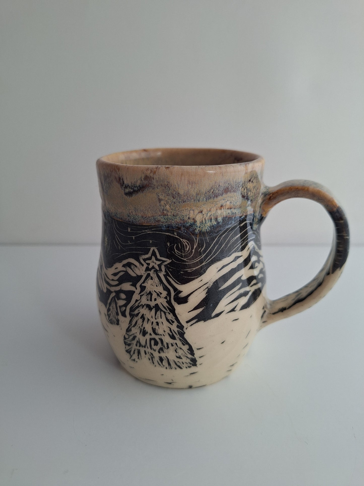 Hand-carved Cozy Cabin Mug