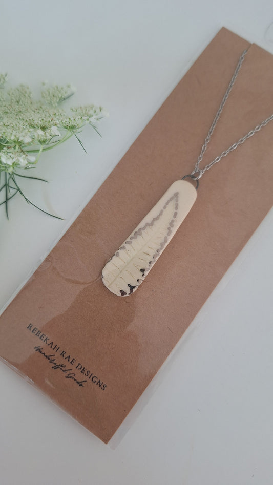 Botanical Imprint Necklace, ceramic