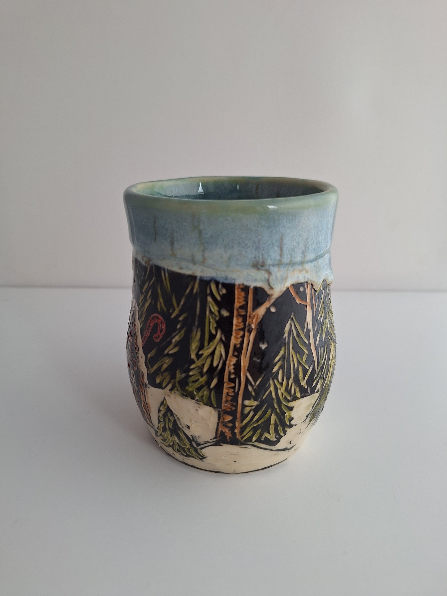 Hand-carved Woodland Gingerbread House Mug