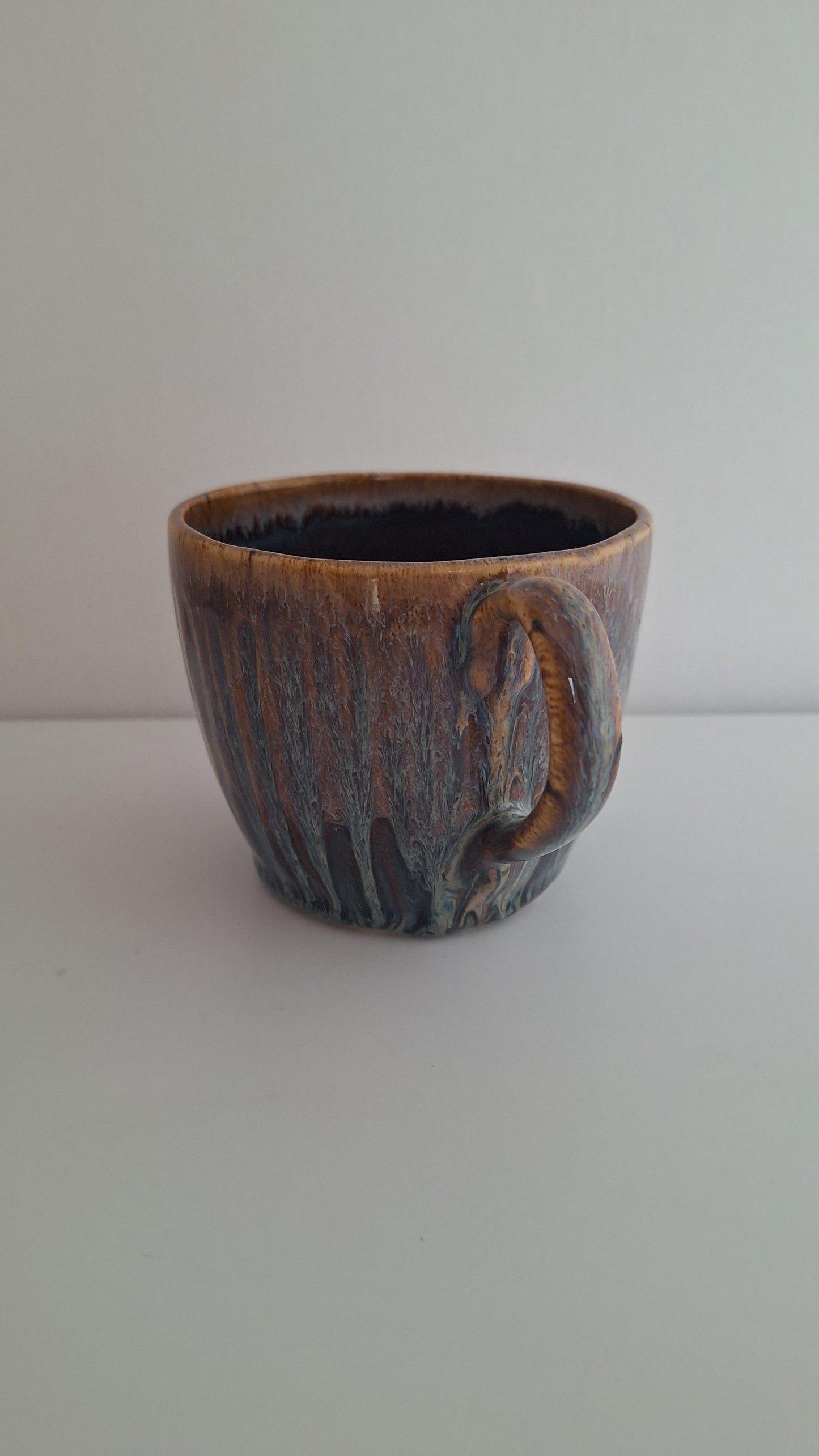 Hand Carved Stoneware Mug – Earthy Texture - One of a Kind Mug