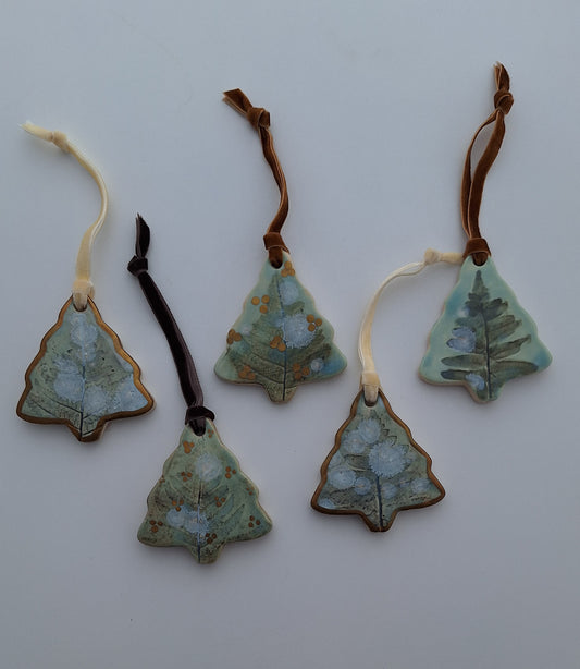 Fern Tree Ornaments - Light Turquoise