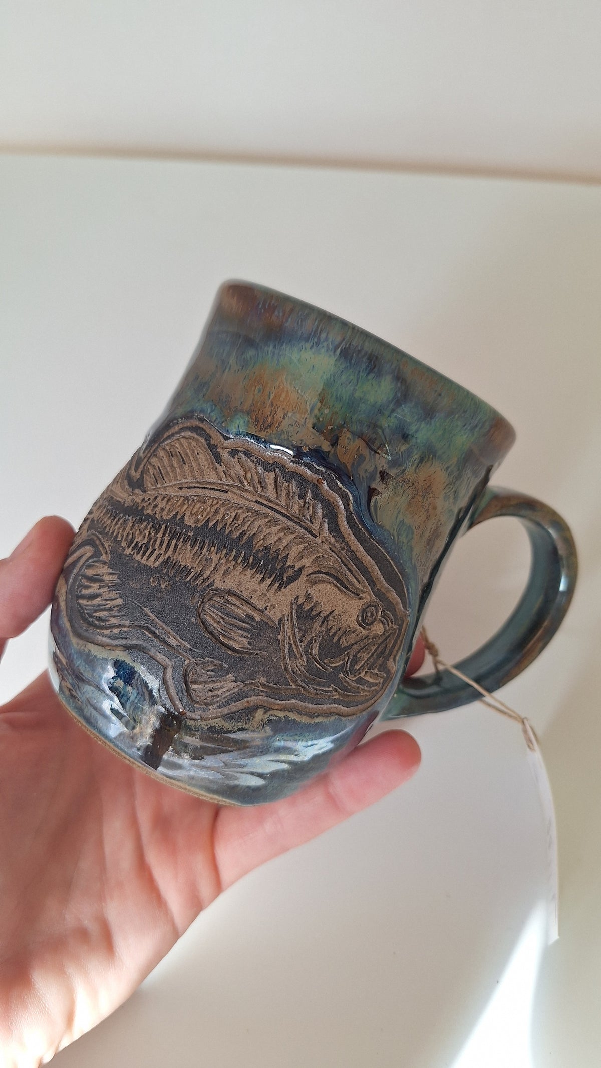 Bass Mug - Hand carved / sgraffito
