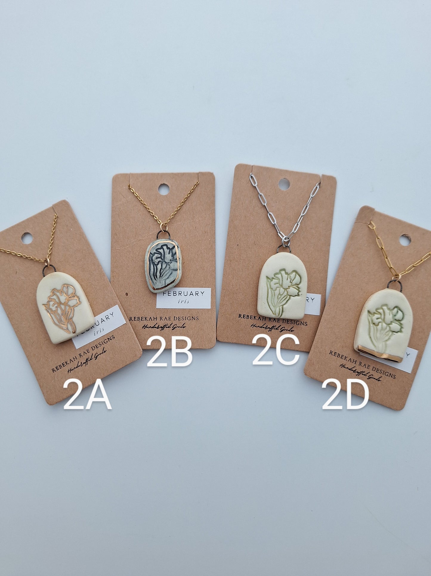 Birth Flower Ceramic Necklaces
