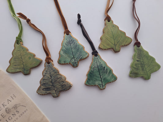 Fern Tree Ornaments - Green