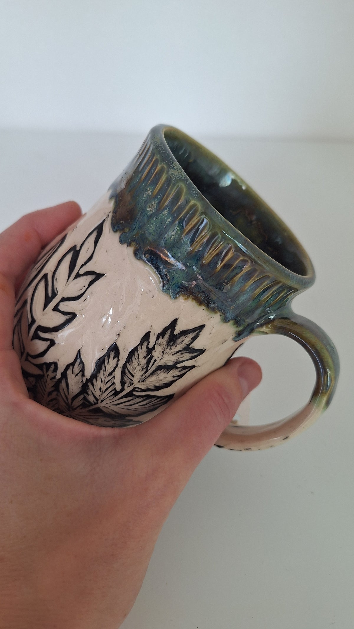 Echinacea Mug - Hand carved / sgraffito