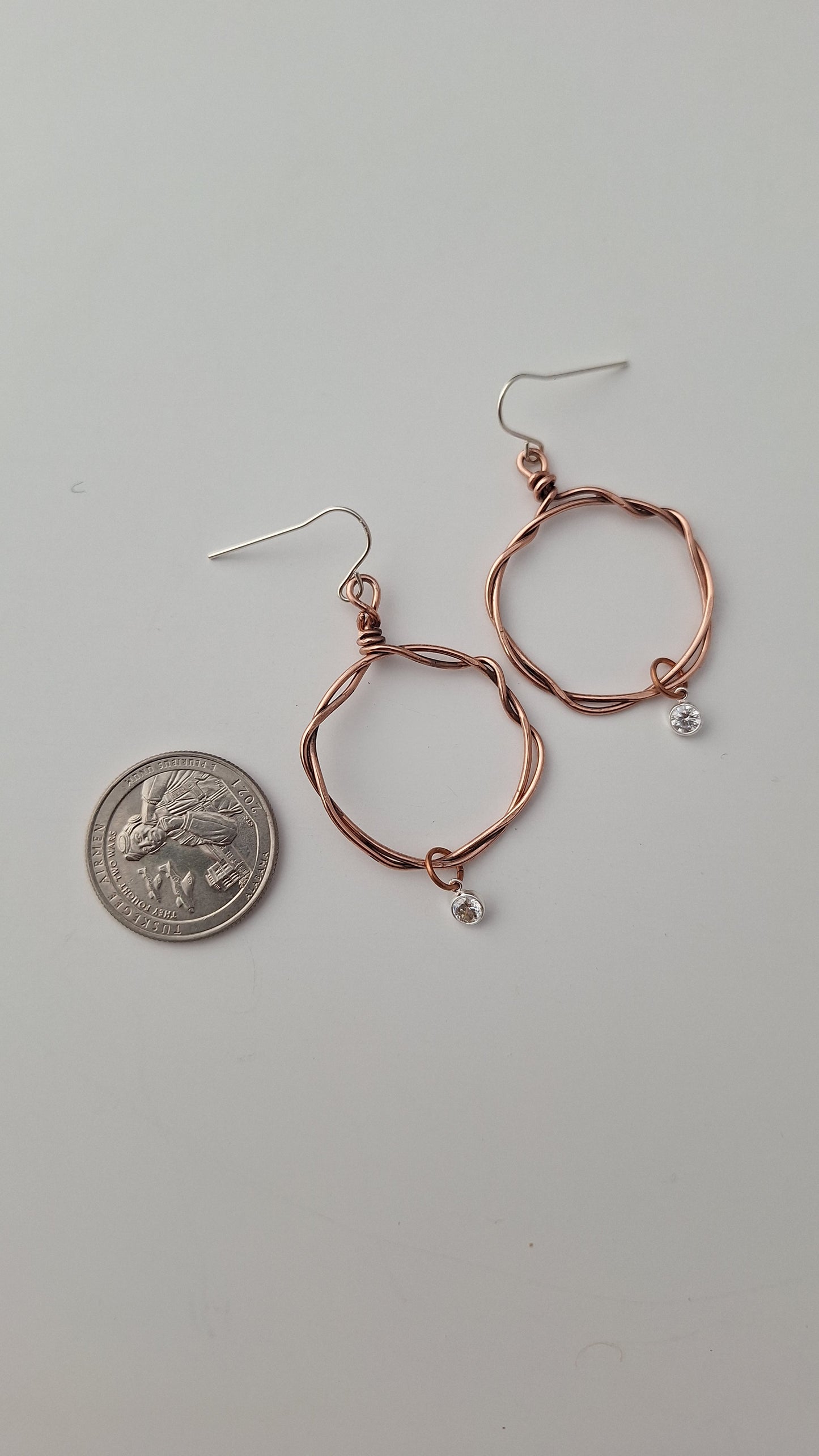 Twisted Hoop Earrings - Copper