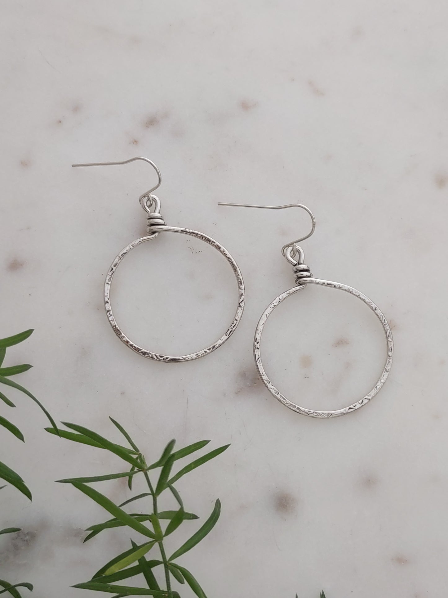 Hammered Hoop Earrings