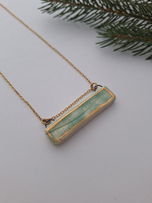 Cinnamon Fern Ceramic Necklace
