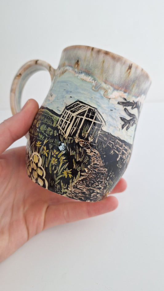 Hand-carved Greenhouse Mug