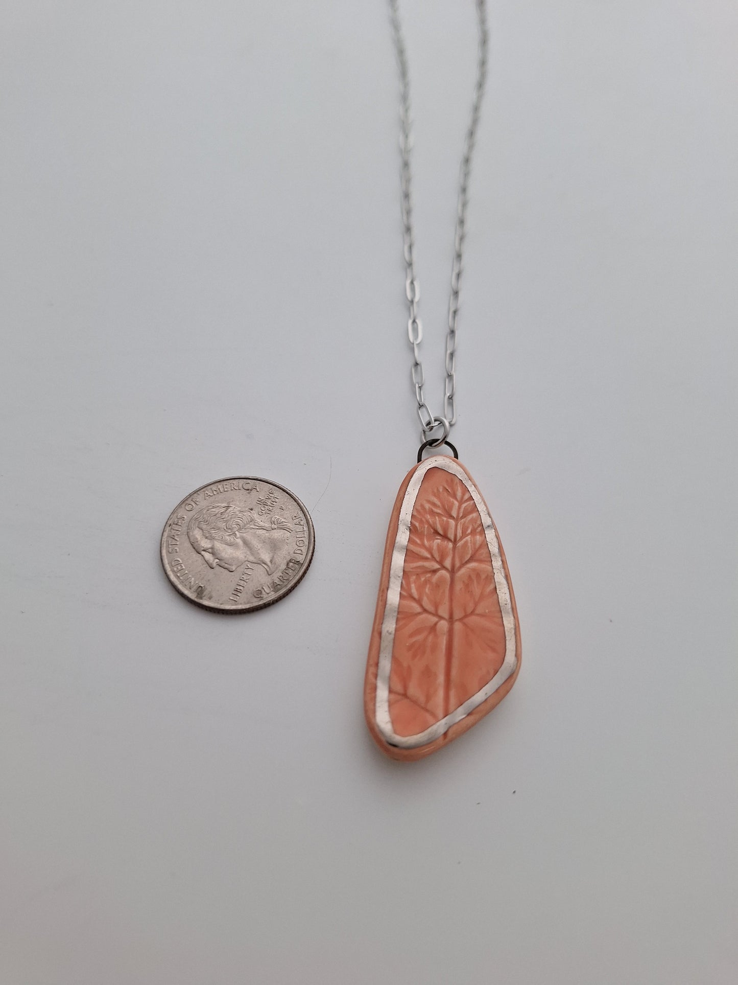 Peach Flora Ceramic Necklace