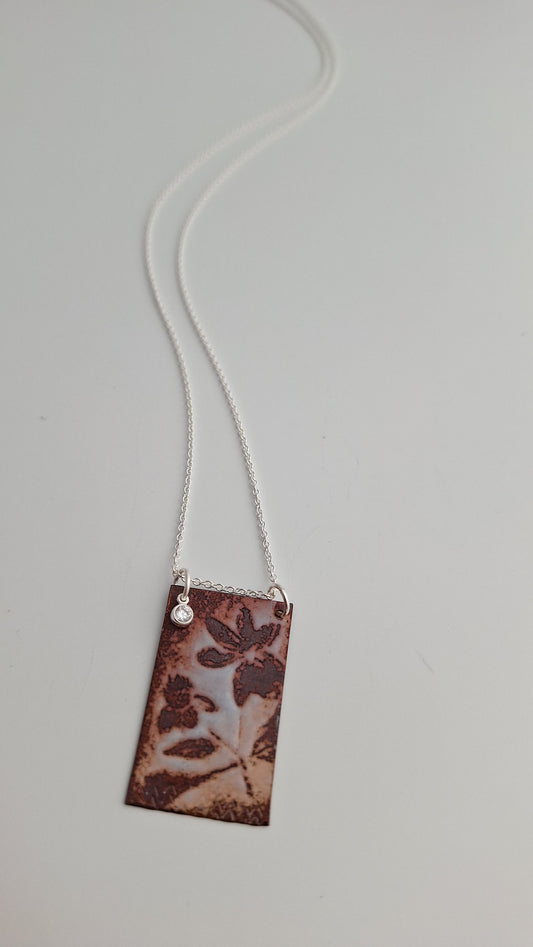 Patinaed Wood Anemone Necklace