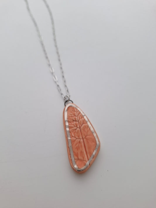Peach Flora Ceramic Necklace