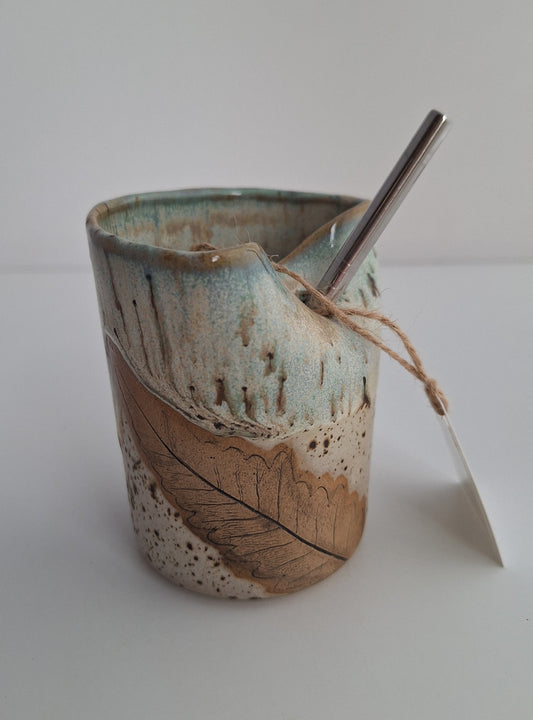 Cocktail Sipper - Botanical Imprint, sensitive ferns - straw included