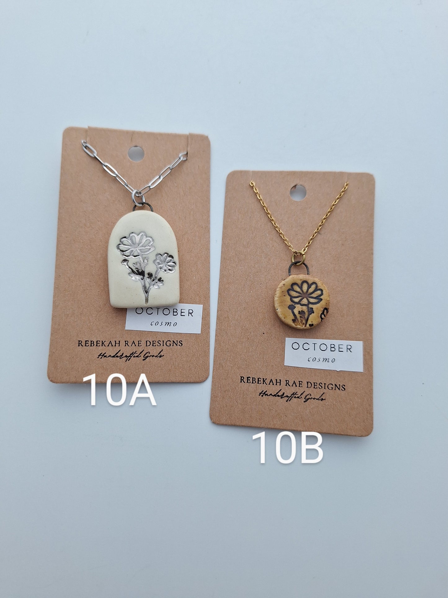 Birth Flower Ceramic Necklaces
