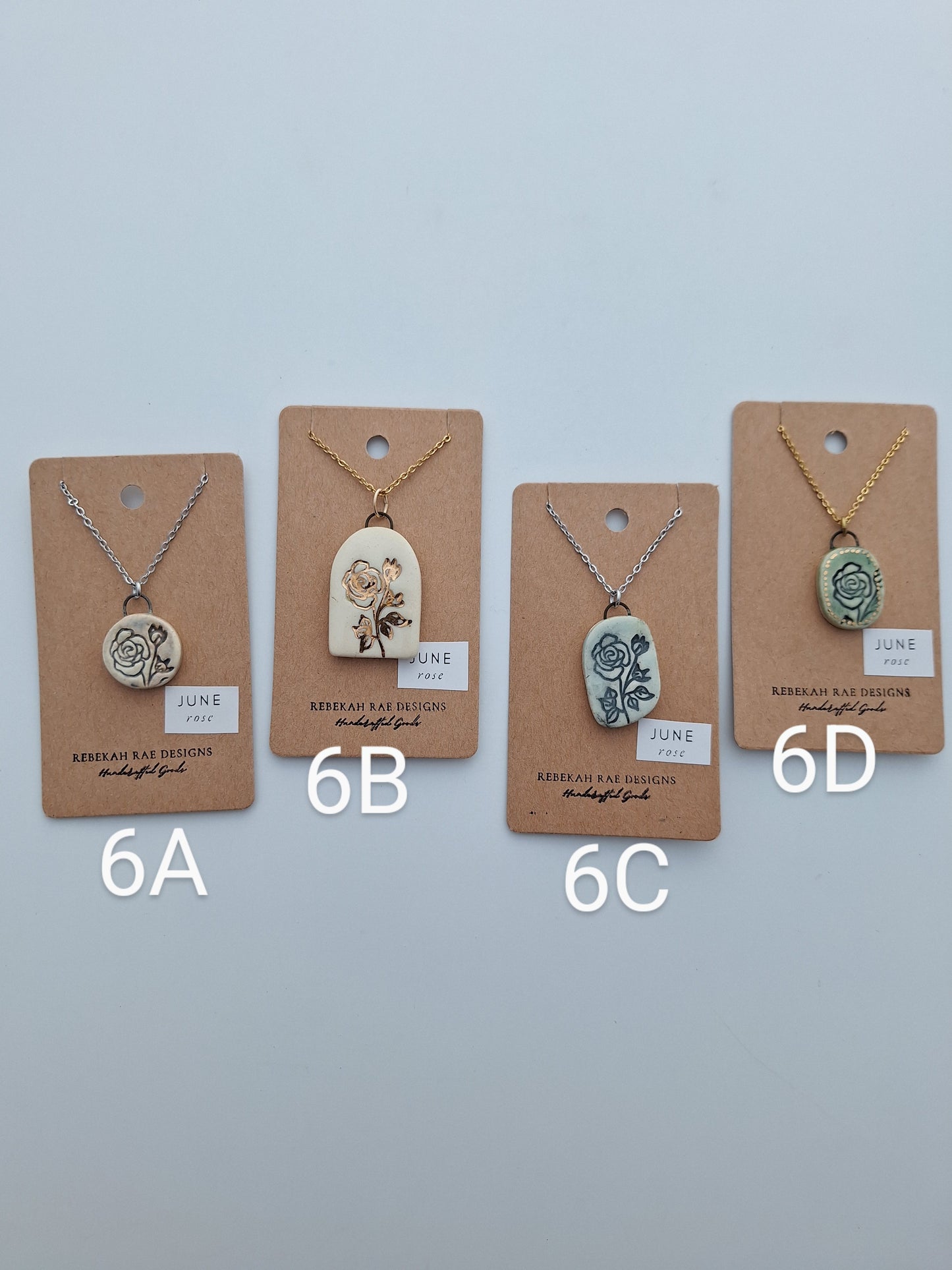Birth Flower Ceramic Necklaces