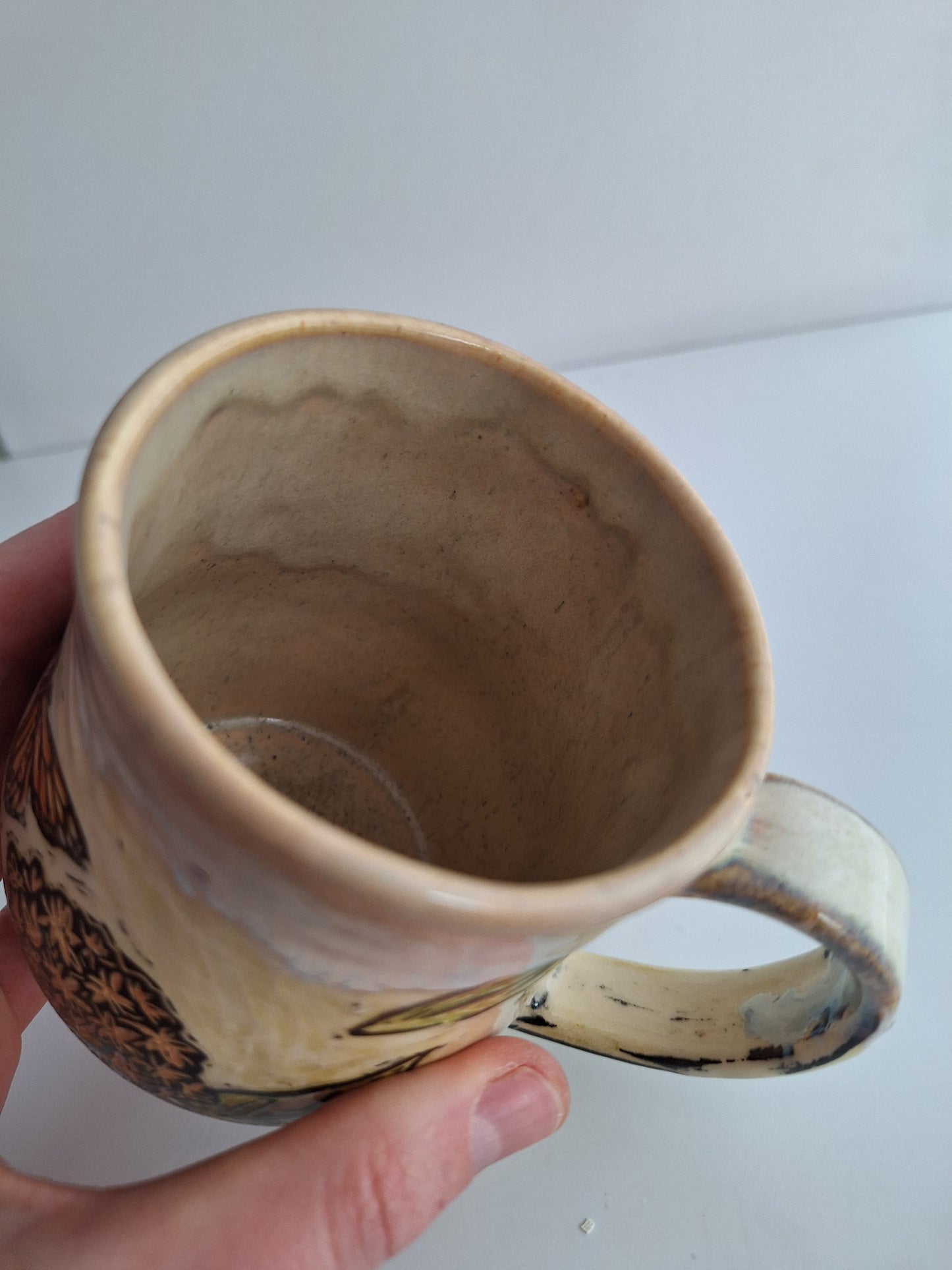 Hand-carved Monarch Mug