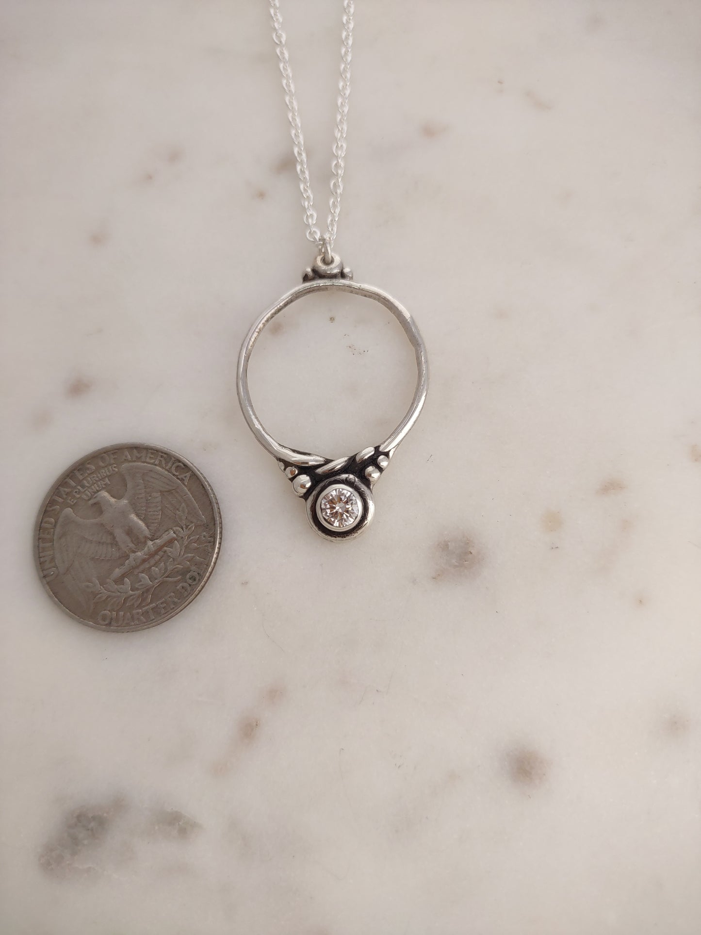 Flower Seed Hoop Necklace