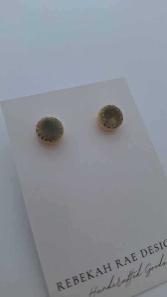 Porcelain Earrings - Gold posts