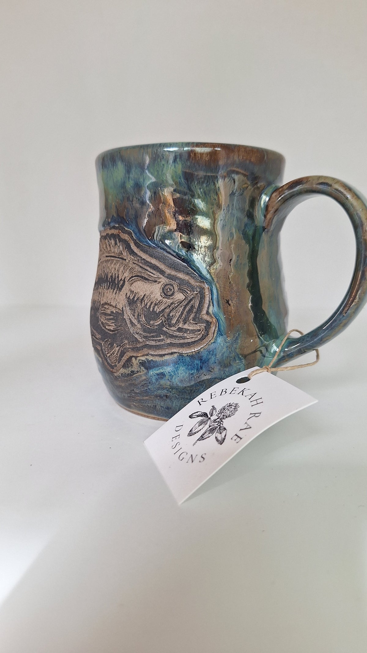 Bass Mug - Hand carved / sgraffito