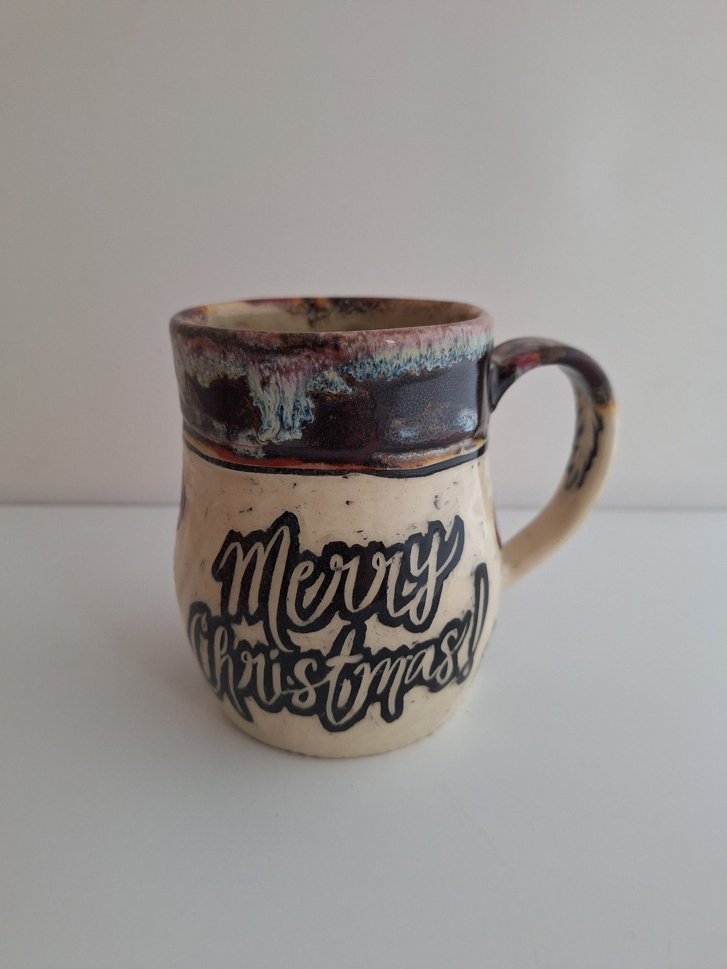 Hand-carved Merry Christmas Mug