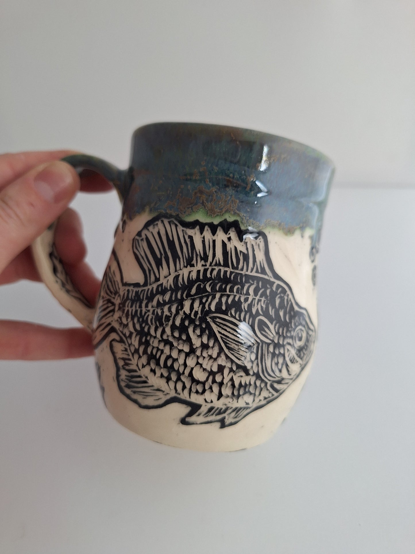 Hand-carved Fish Mug