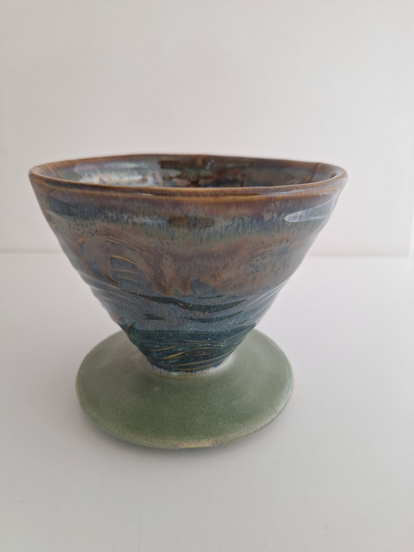 Hand-Carved Pour Over Coffee Dripper, Stoneware