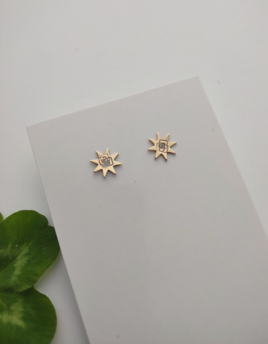 Sawtooth Star Post Earrings