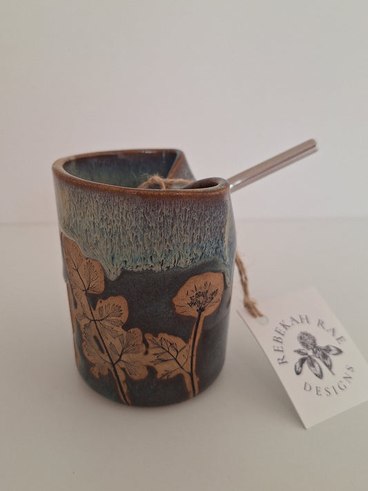 Cocktail Sipper - Botanical Imprint, wild carrot - straw included