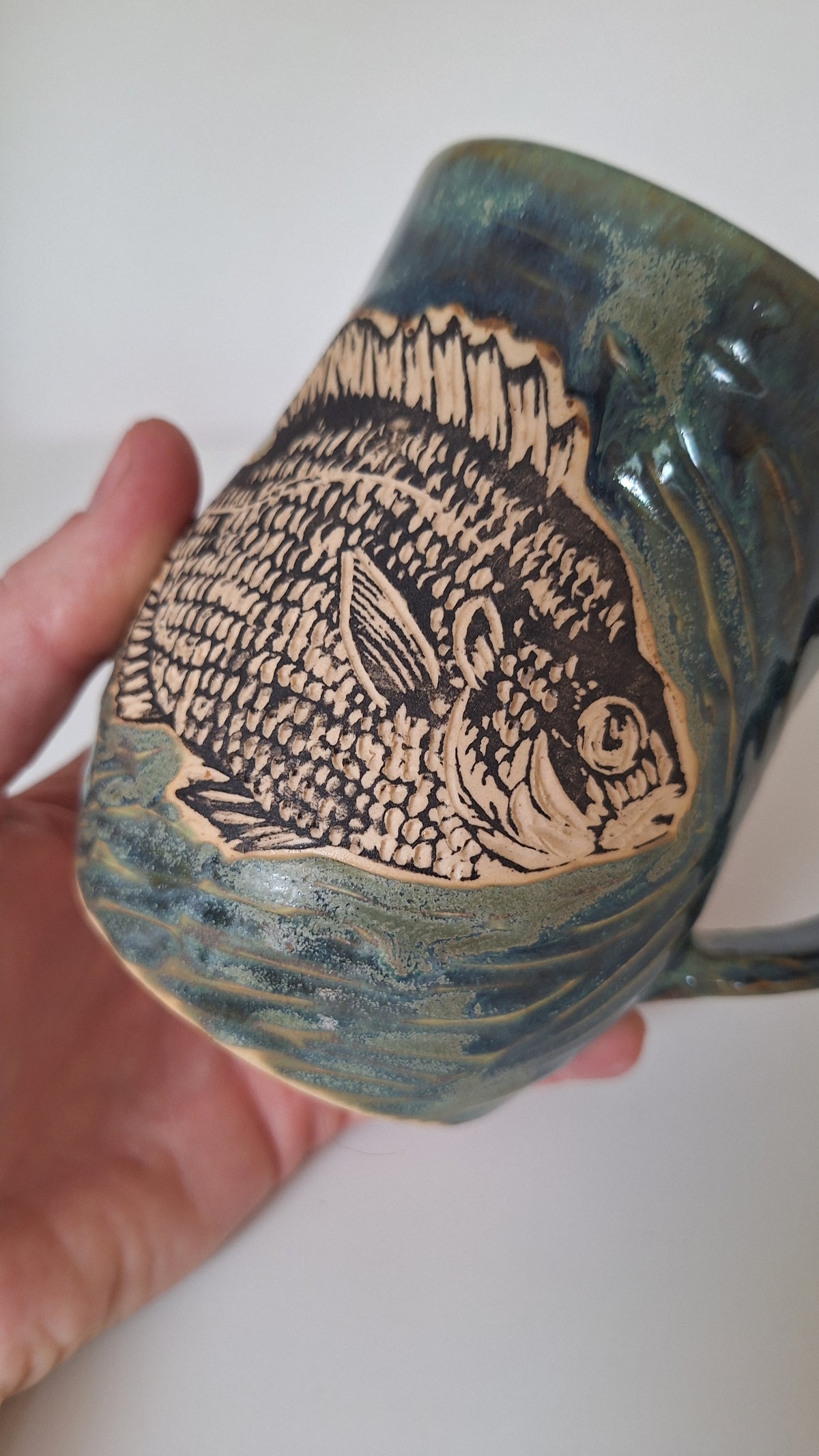 Bluegill Mug - Hand carved / sgraffito