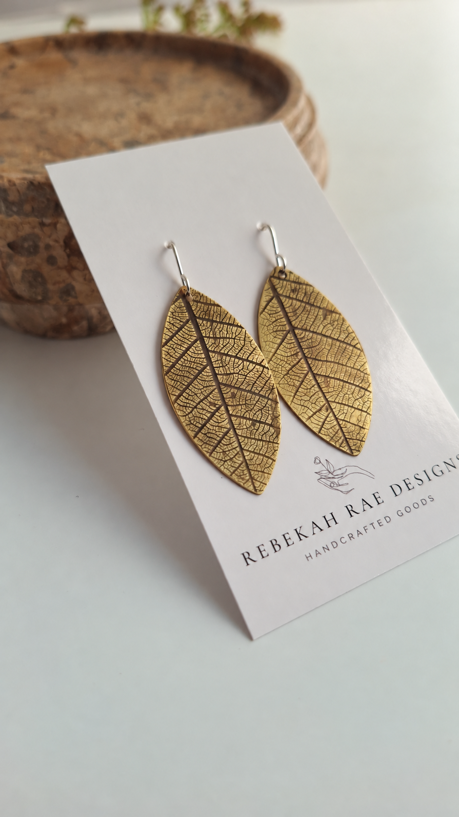 Pressed Leaf Earrings - Botanical Imprint