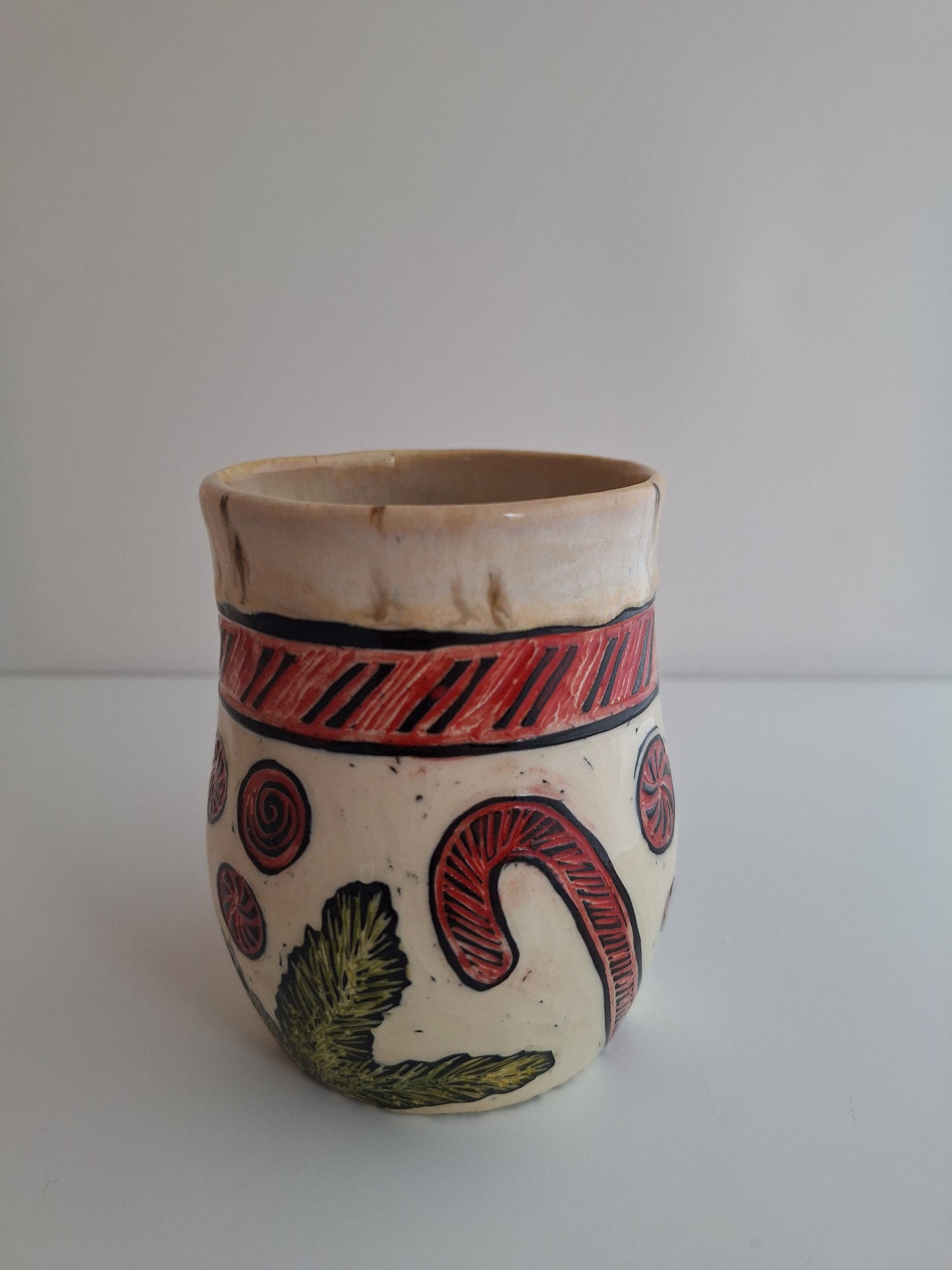 Hand-carved Christmas Joys Mug