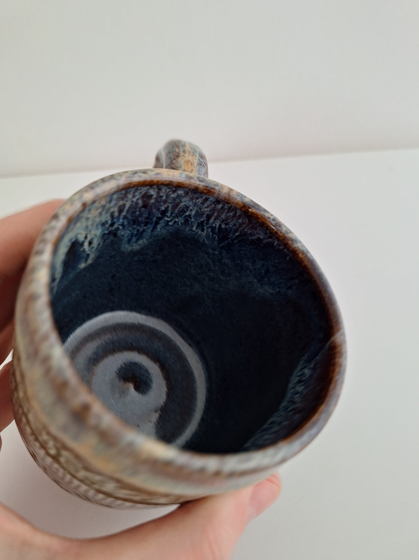 *Perfectly Imperfect* Hand-Carved - Floral – One of a Kind Stoneware Mug