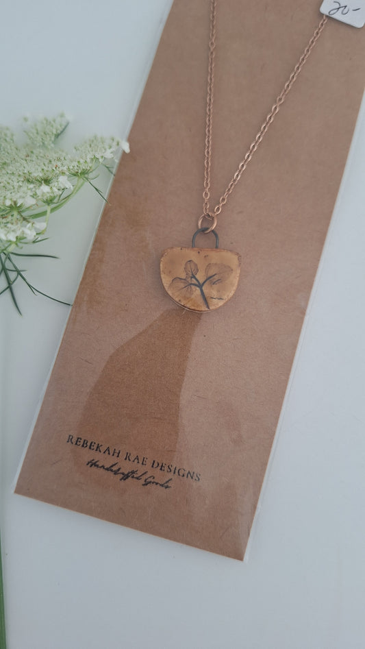 Botanical Imprint Necklace, ceramic