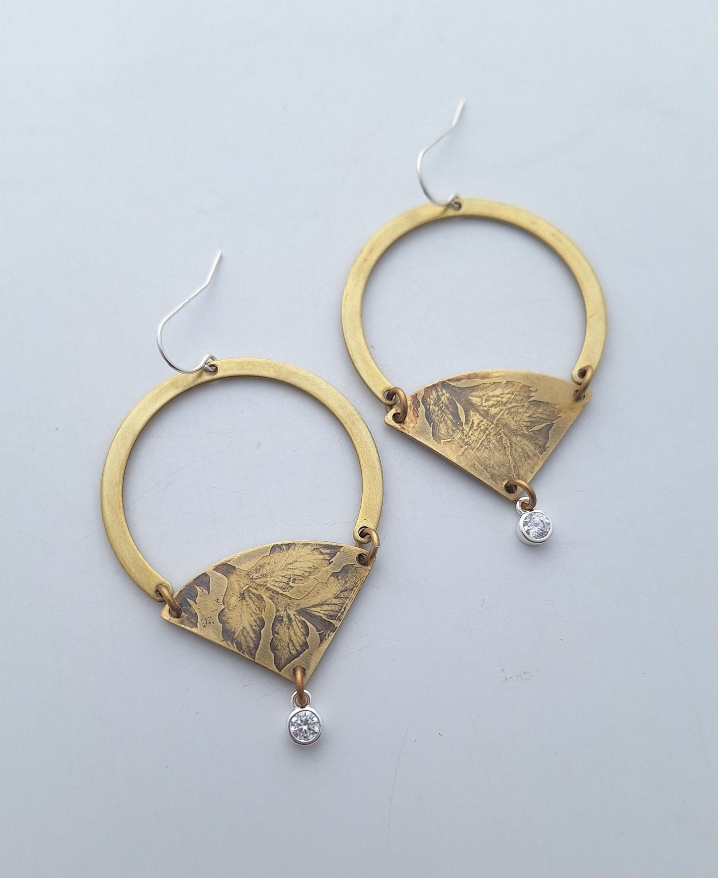 Pressed Wild Fern Brass Earrings — Botanical Imprint (One of a Kind)