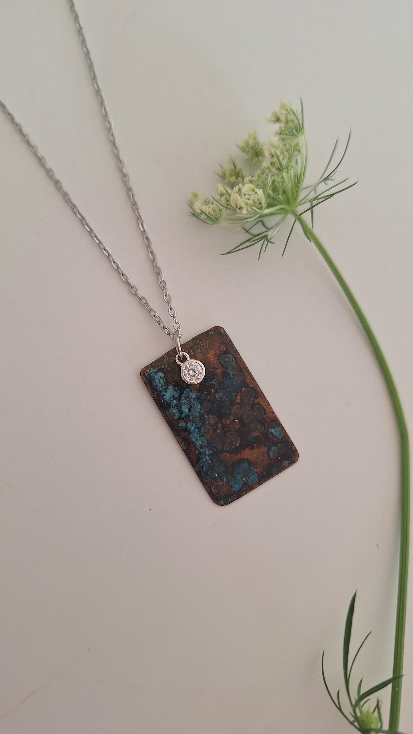 Patinaed Copper Necklace
