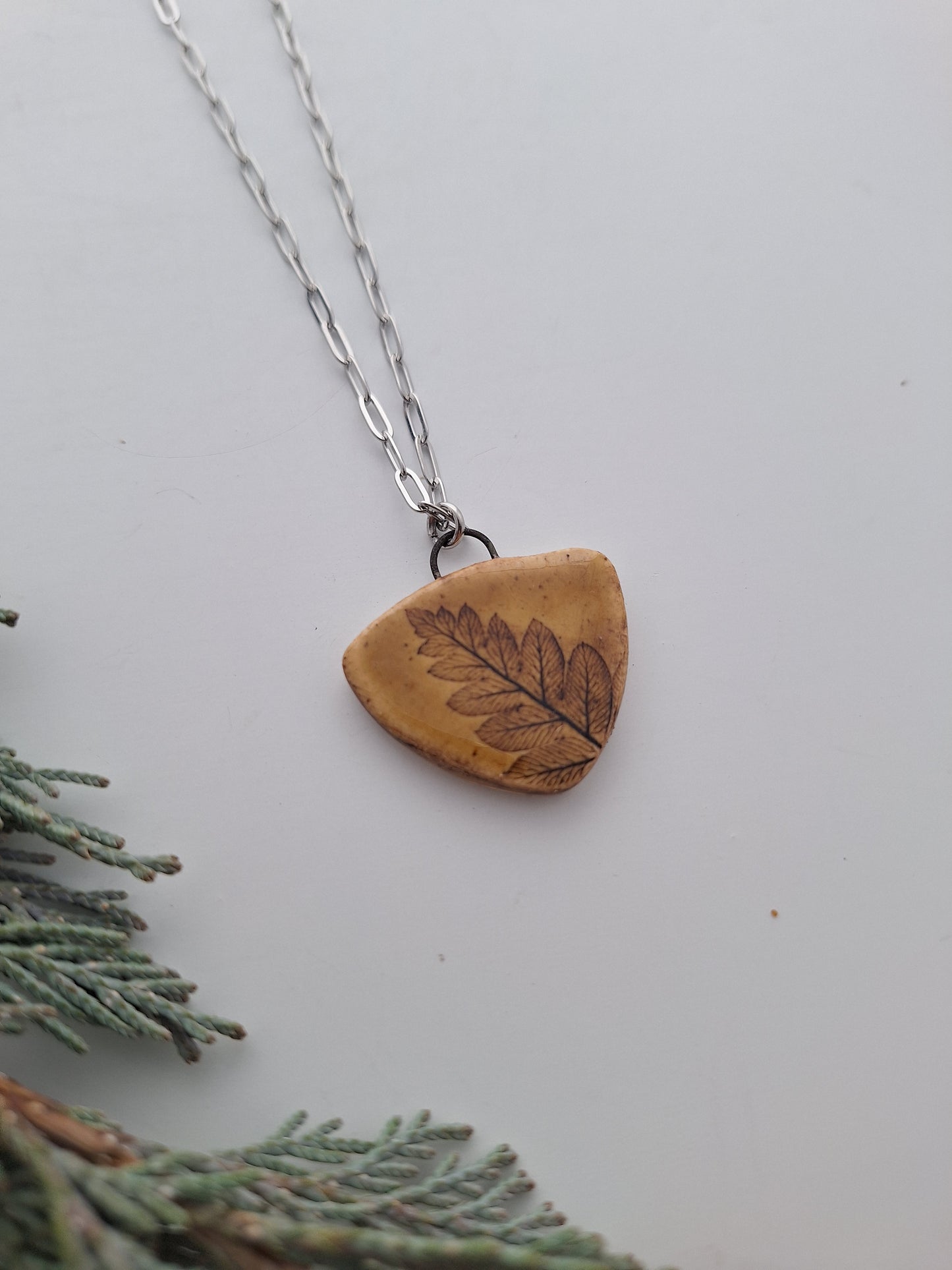 Wild fern Ceramic Necklace