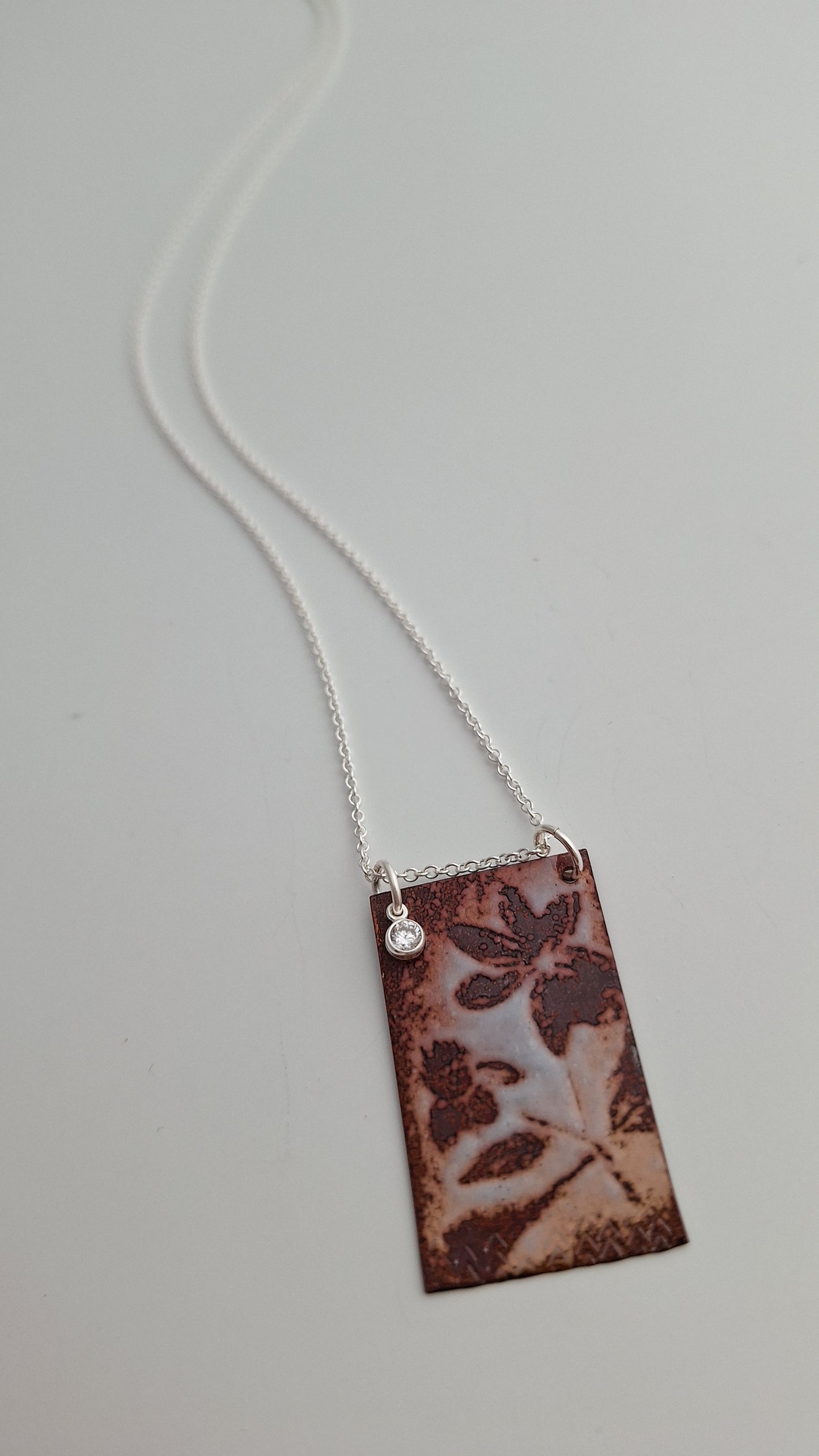 Patinaed Wood Anemone Necklace