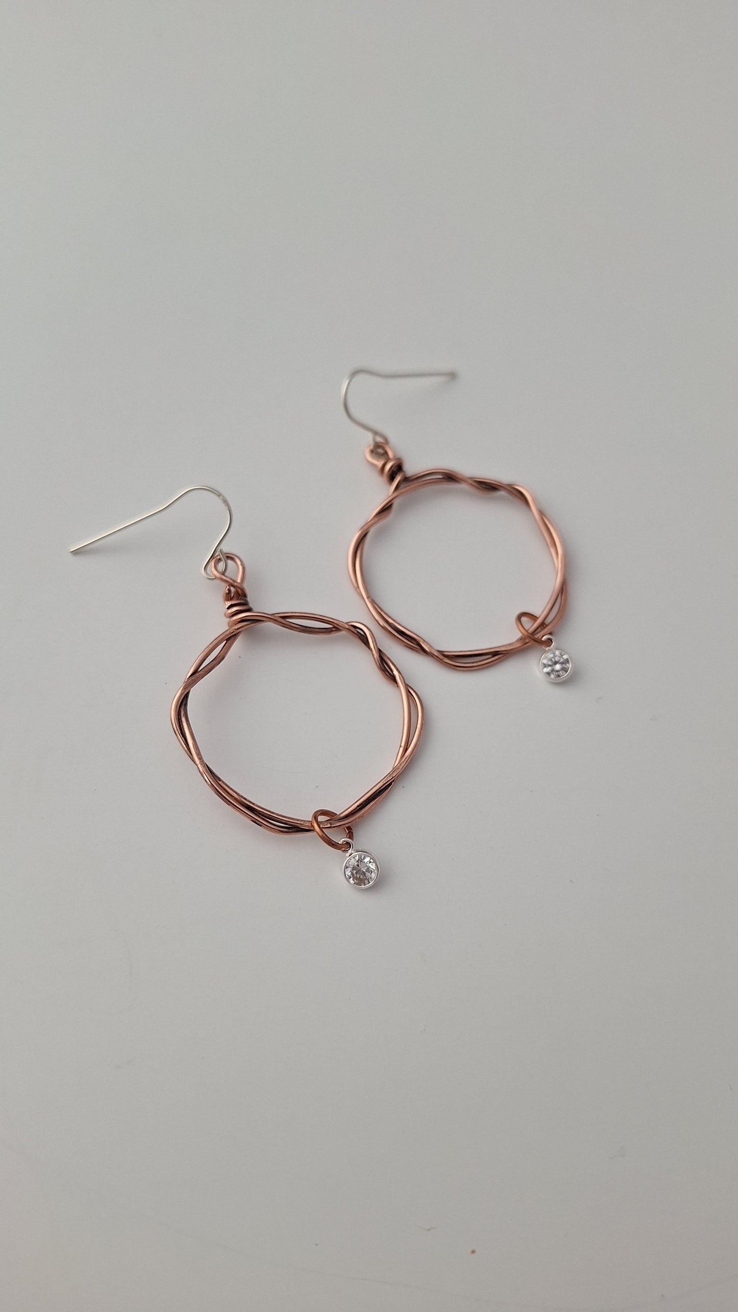 Twisted Hoop Earrings - Copper