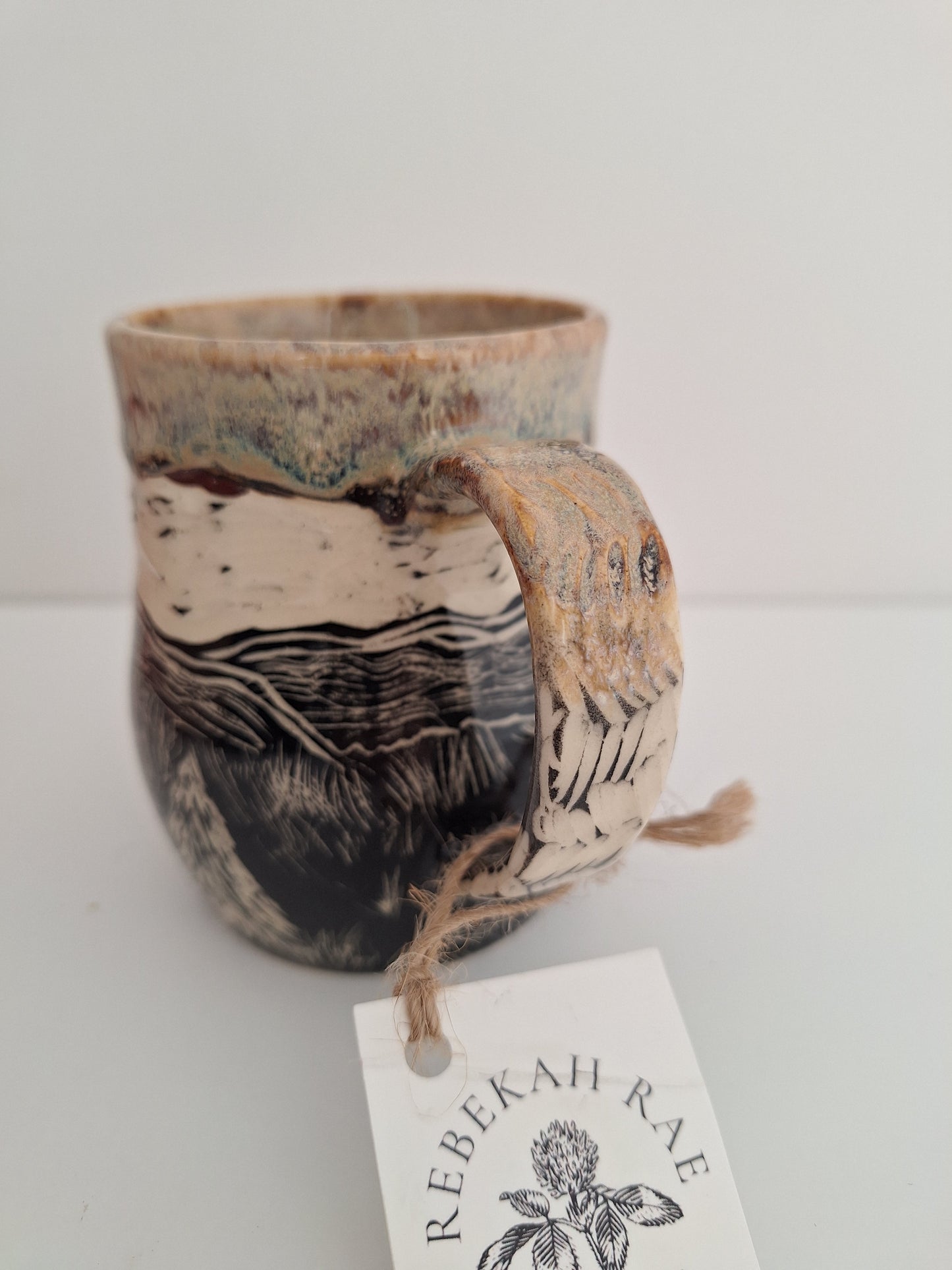 Hand-carved Mountain Cabin Mug