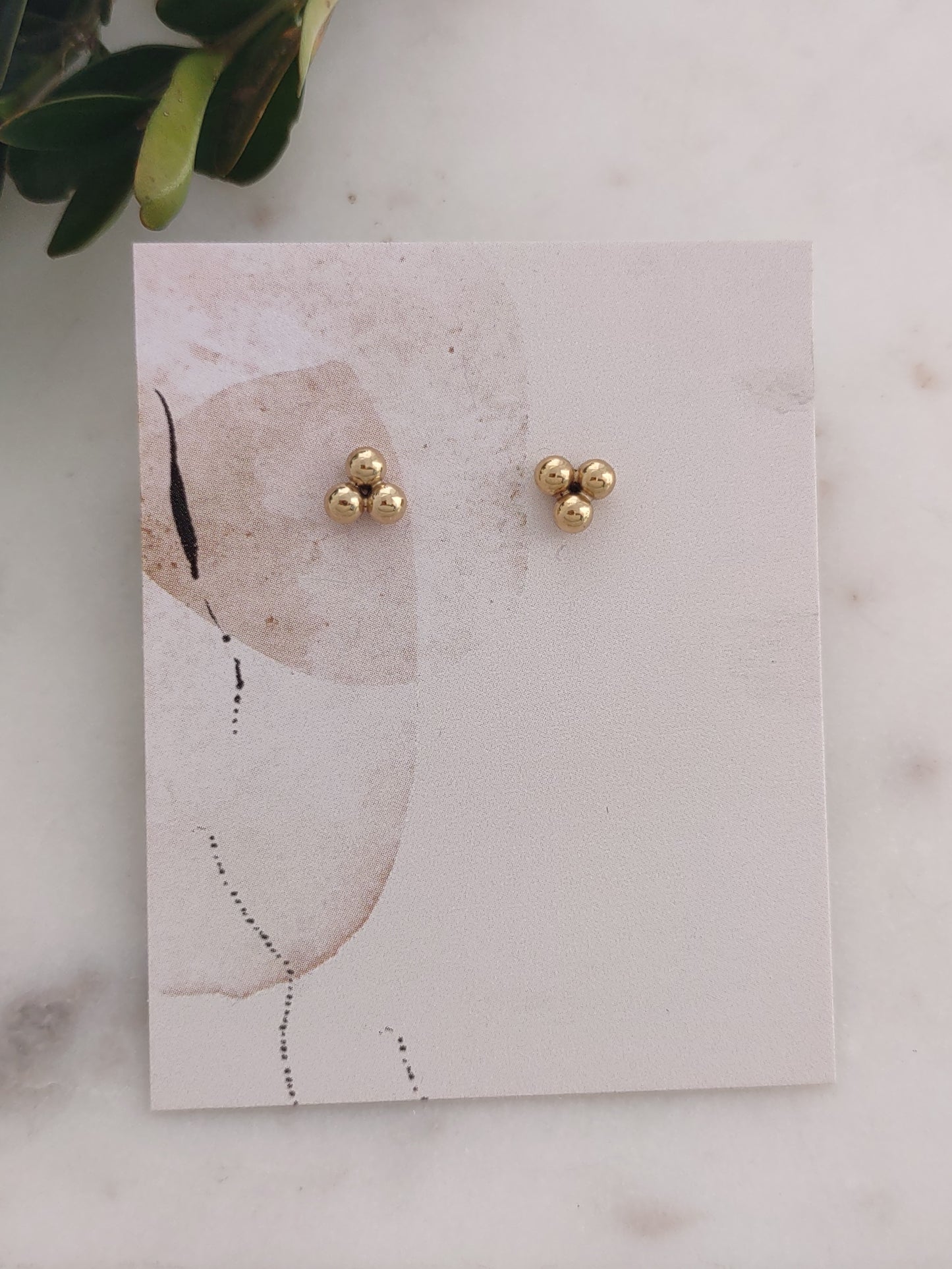 Gold Flower Seed Earrings