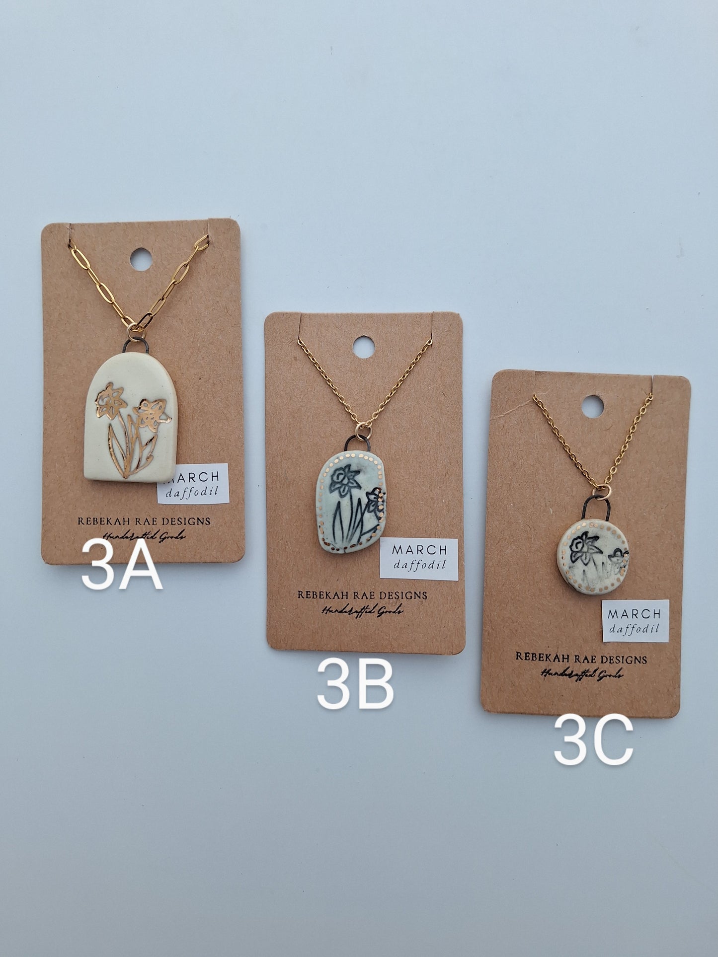 Birth Flower Ceramic Necklaces