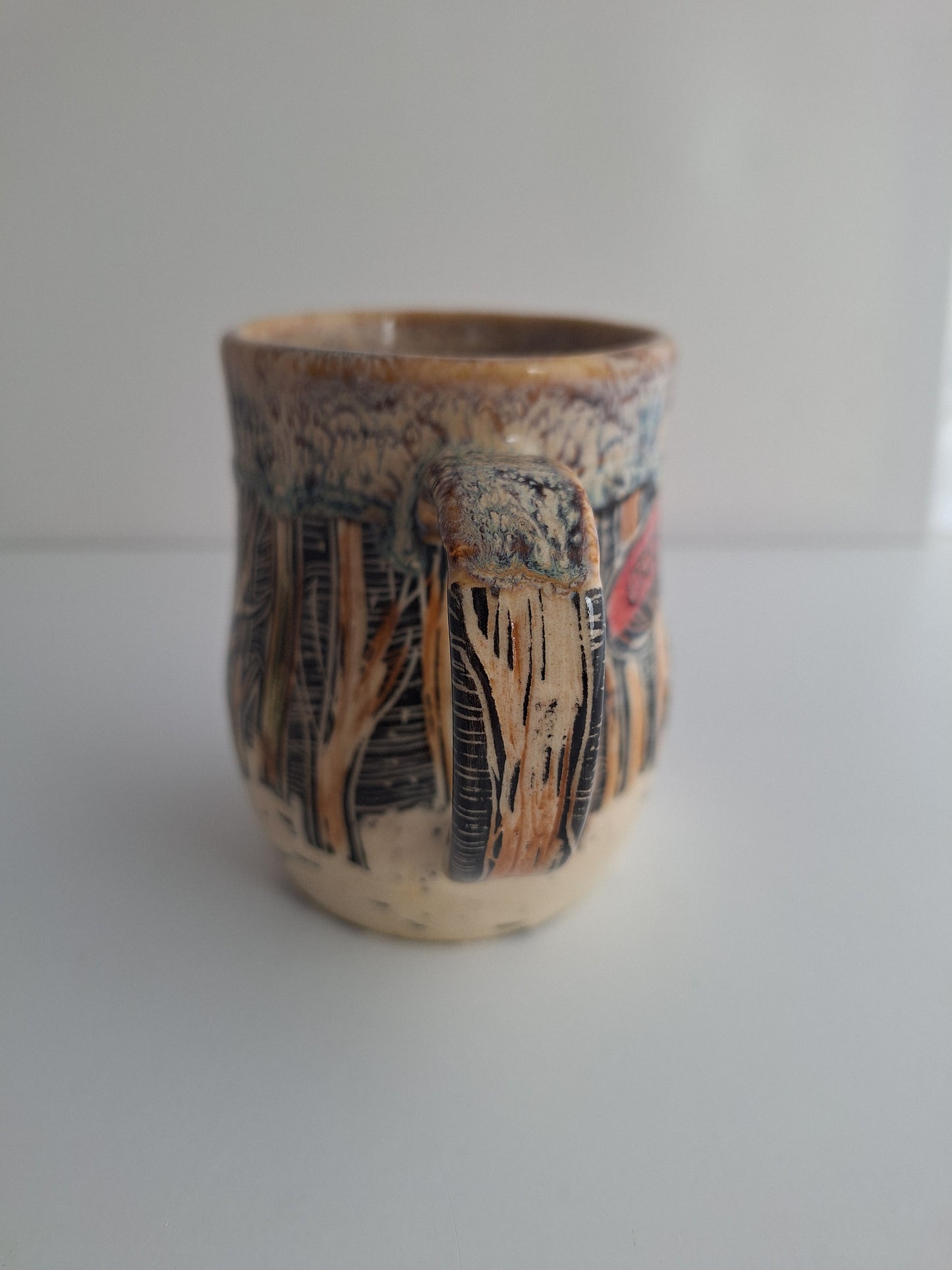 Hand-carved Mushroom House Mug