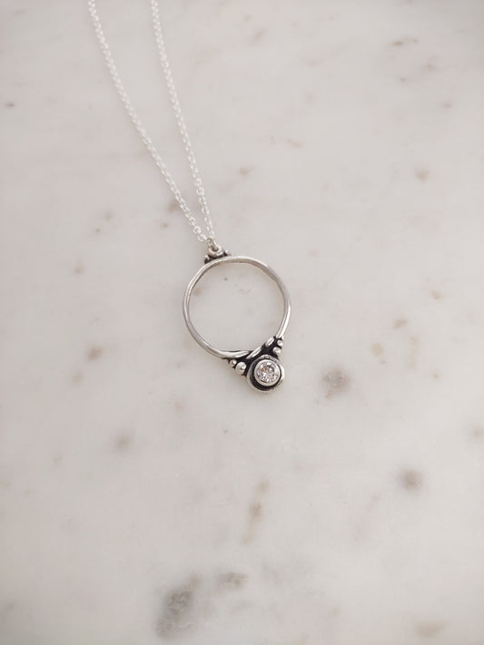 Flower Seed Hoop Necklace