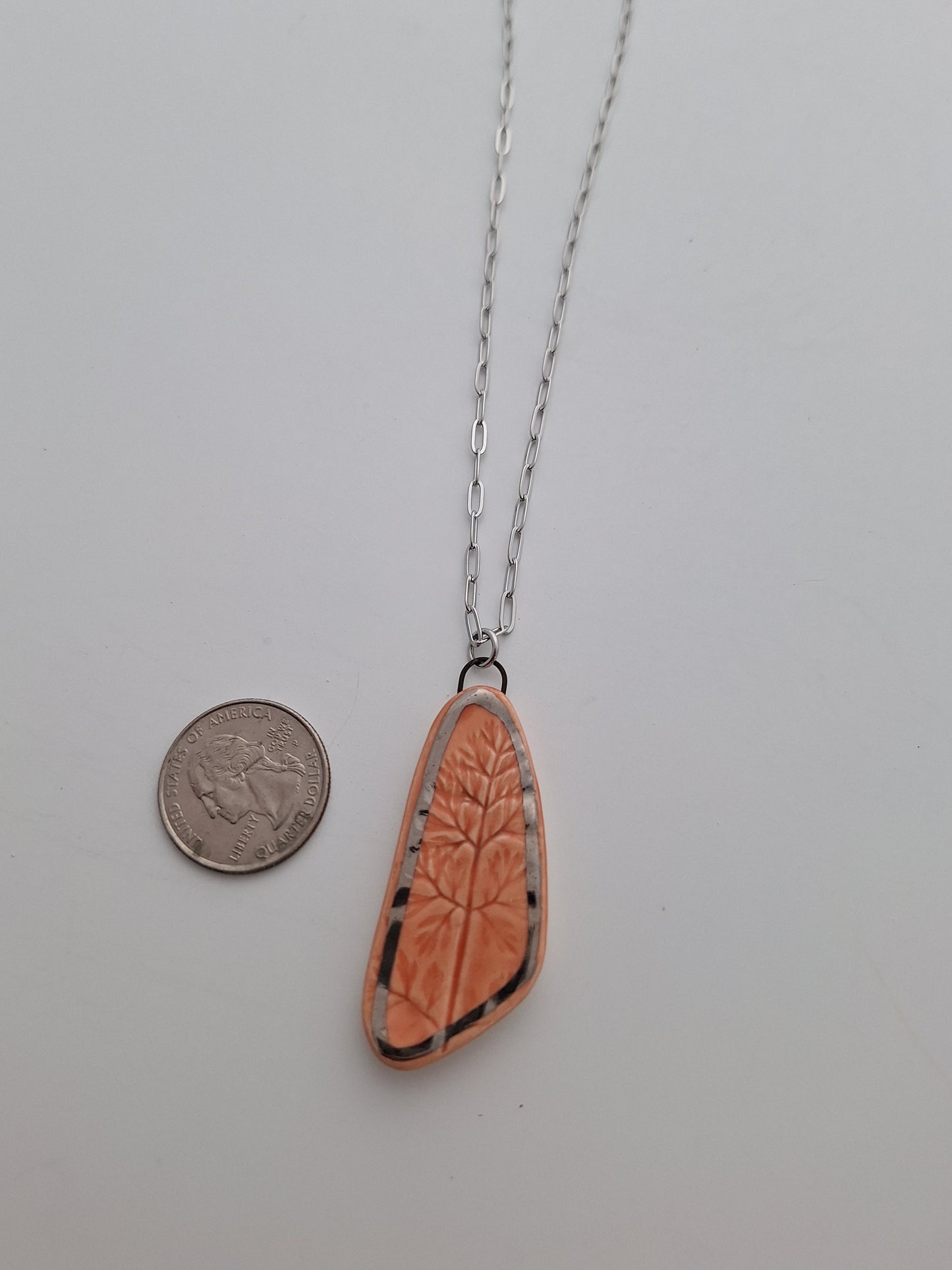 Peach Flora Ceramic Necklace