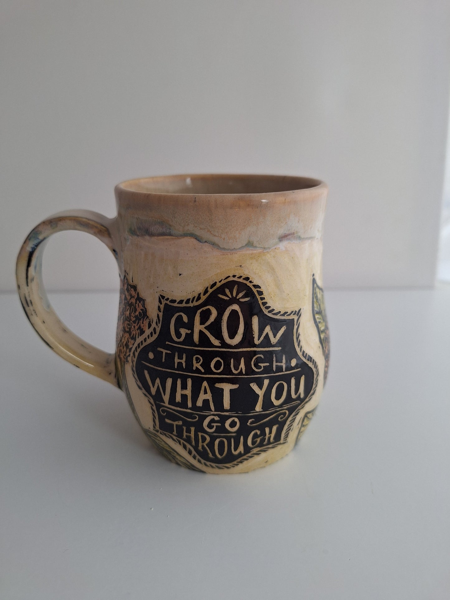 Hand-carved Monarch Mug