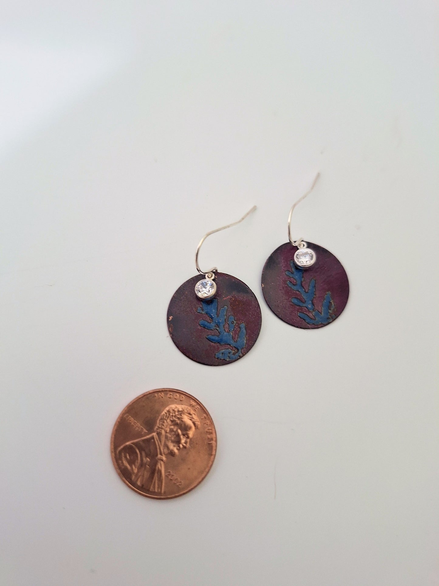 Blue Leaf Earrings