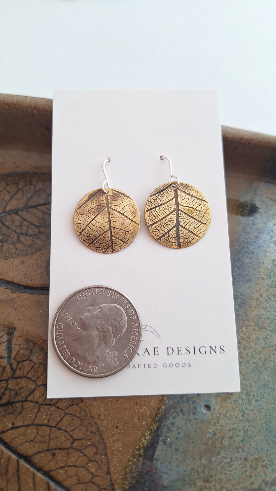 Pressed Leaf Earrings - Botanical Imprint