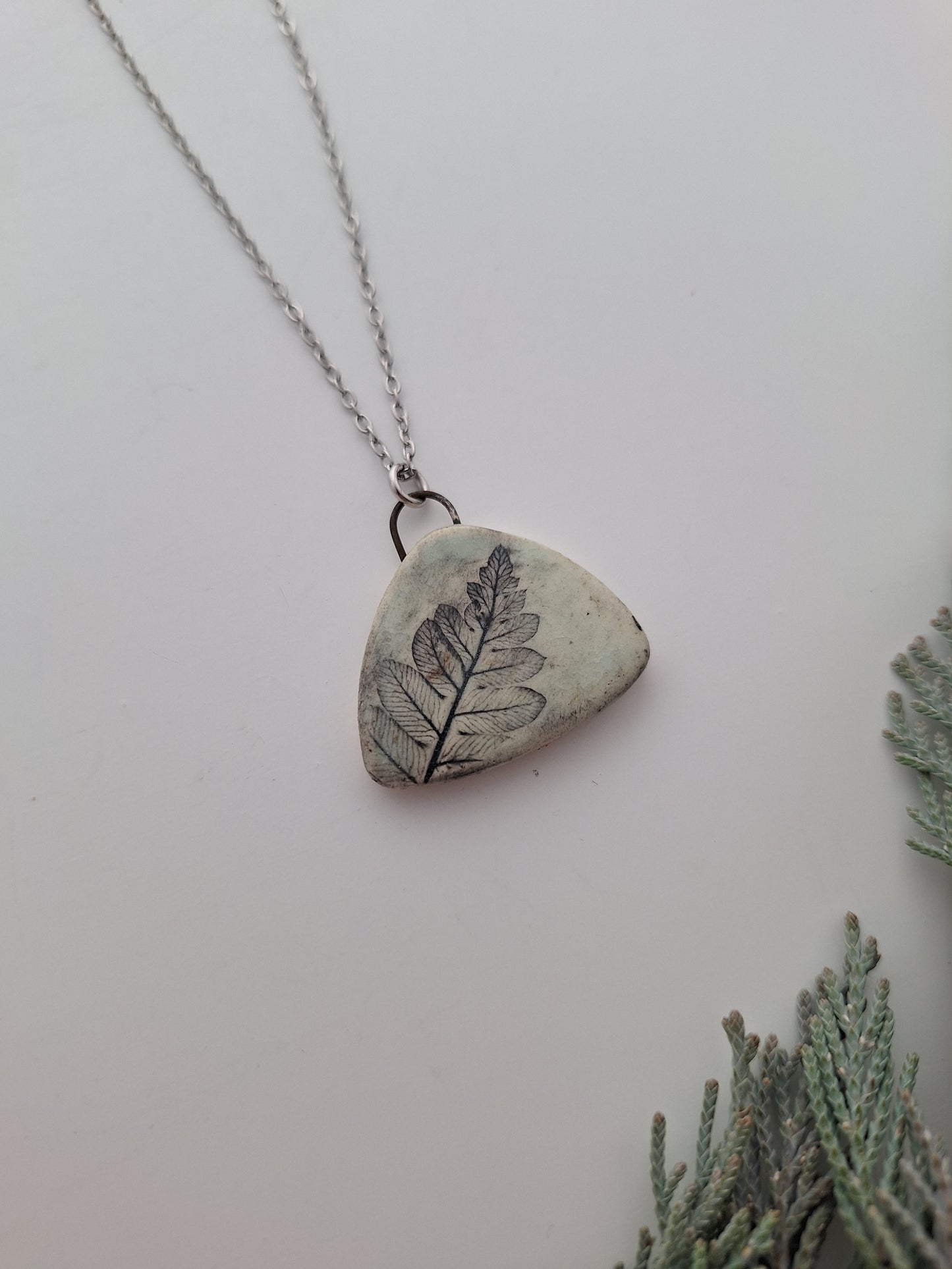 Wild fern Ceramic Necklace