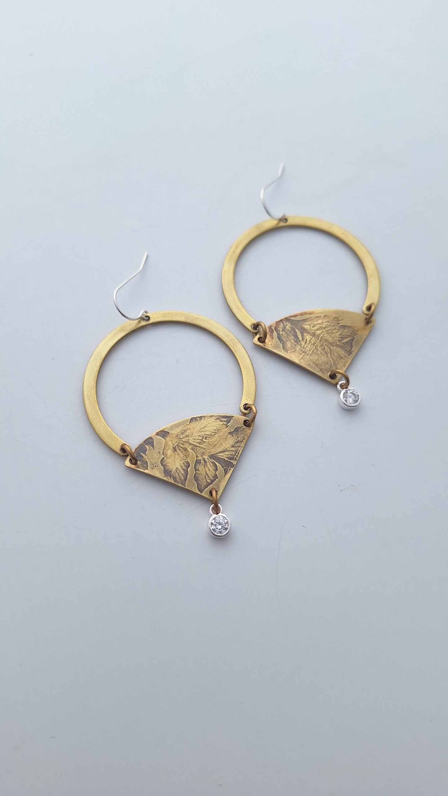 Pressed Wild Fern Brass Earrings — Botanical Imprint (One of a Kind)